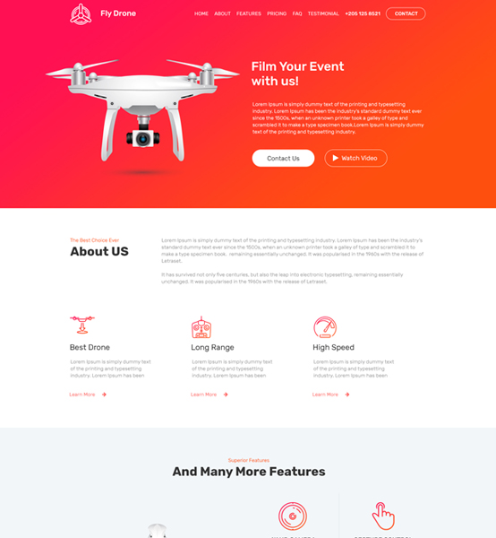 Drone Landing page
