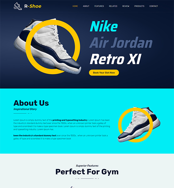 Footwear Landing page HTML Template
